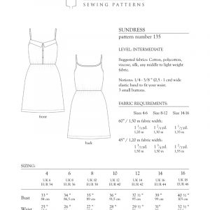 Salme Sewing Patterns Sundress Downloadable Pattern 135